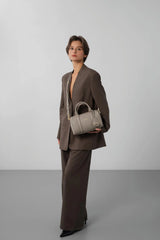 Lancaster – Sac polochon- Milano Ana- Mastic-cuir de vachette grainé