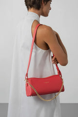 Lancaster- Sac Trotteur- Milano Ana-Corail-Cuir de vachette grainé