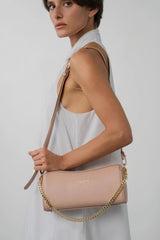Lancaster – Sac trotteur- Milano Ana-Nude-Cuir de vachette grainé