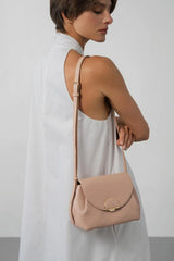 Lancaster – Petit sac trotteur- Milano Pia- Nude-Cuir de vachette grainé