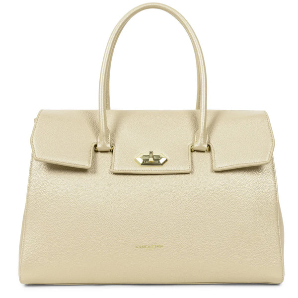 Très grand sac cabas épaule Lancaster 547-57-CHAMPAGNE