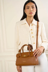Lancaster – Sac à main- Milano Cosmos- Camel-cuir de vachette grainé
