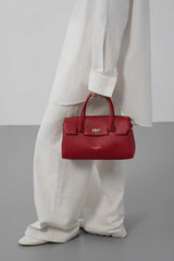 Lancaster – Sac à main- Milano Cosmos- Rouge-Cuir de vachette grainé