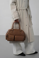 Lancaster Sac Bowling Soft Caramella Camel cuir de vachette pleine fleur