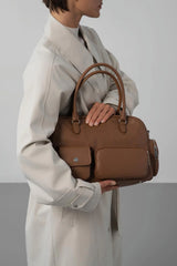 Lancaster Sac Bowling Soft Caramella Camel cuir de vachette pleine fleur