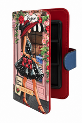 Face : Étui téléphone portefeuille Nicole Lee à monogramme NL, vue de face
Ouvert : Intérieur de l'étui Nicole Lee avec support téléphone et cartes
Au poignet : Étui téléphone Nicole Lee porté au poignet avec sa dragonne
Détail : Monogramme NL et plaque logo dorée de l'étui Nicole Lee