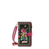 Face : Pochette téléphone bandoulière Nicole Lee Keep Dreaming, vue de face
Portée : Femme portant la pochette téléphone Nicole Lee en bandoulière
Ouverte : Intérieur de la pochette Nicole Lee avec support téléphone et cartes
Dos : Dragonne arrière réglable de la pochette téléphone Nicole Lee