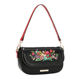 Sac épaule Nicole Lee fleuri à strass et sequins, vue de face