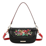 Sac épaule Nicole Lee fleuri à strass et sequins, vue de face

