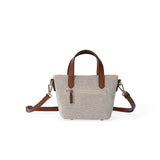 Mac Alyster- Petit Sac Cabas- Miss Bohème Lin - Marron Cognac