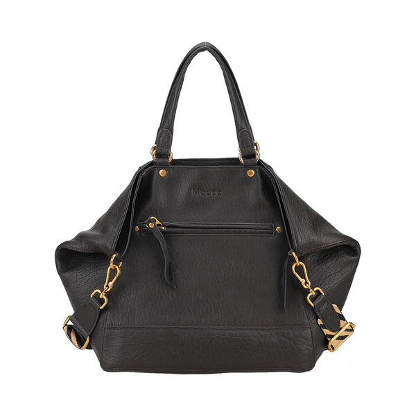 Grand Sac à Main Lidia Cuir Mocca M196-02-NOIR