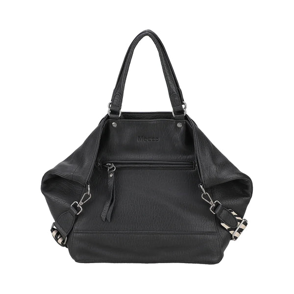 Grand Sac à Main Lidia Cuir Mocca M196-02-NOIR