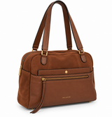 Mac Alyster - Grand sac porté main- CANELLE- Daim Cognac