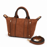 Mac Alyster- Petit sac porté main-Abrielle daim- Marron