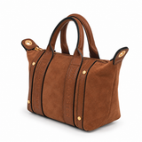 Mac Alyster- Petit sac porté main-Abrielle daim- Marron